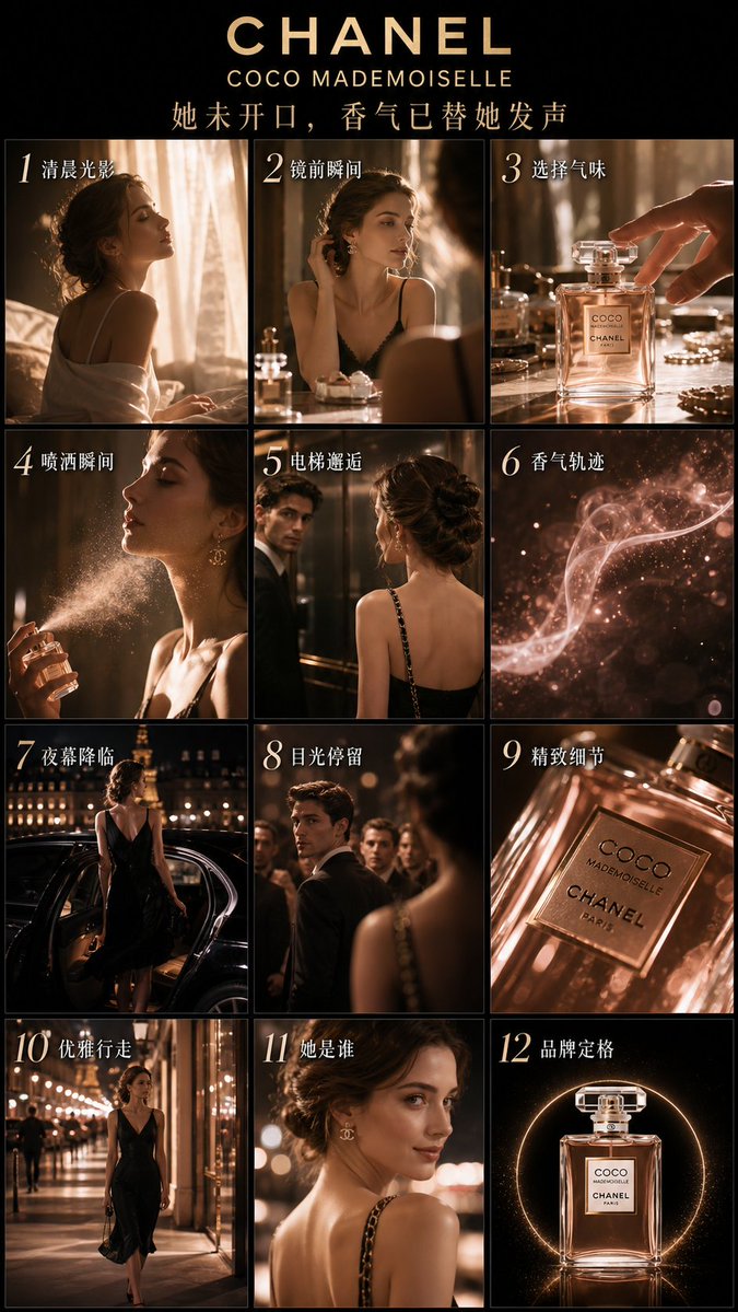 AI Prompt for High-End Perfume Commercial Storyboard