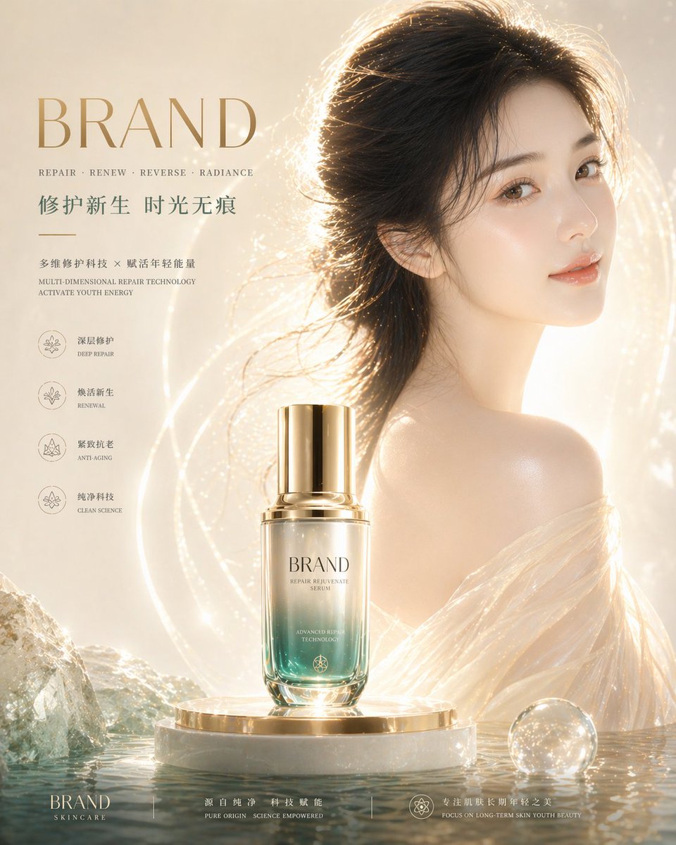 AI Prompt for High-End Skincare Advertising Images