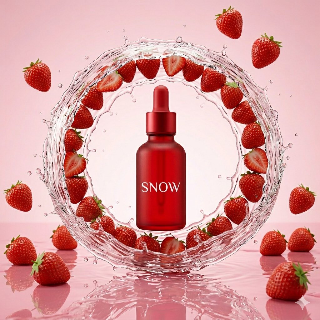 AI Prompt for High-End Skincare Product Images with Water Splash and Fruit Effects