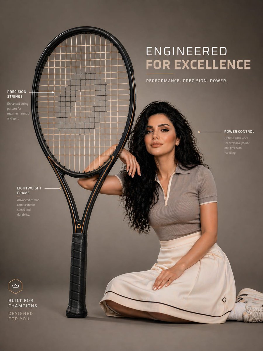 AI Prompt for High-End Sports Infographic: Tennis Model with Clean Annotations