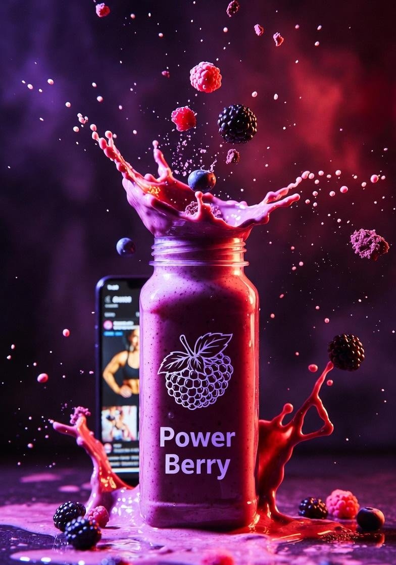 AI Prompt for High-Energy Product Shot with Explosive Splash and Neon Lighting