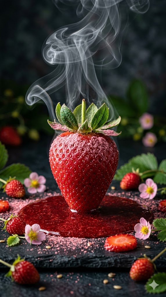 AI Prompt for High-Resolution Cinematic Macro Strawberry Photography