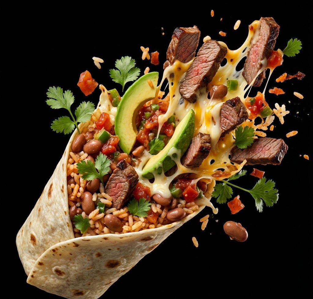 AI Prompt for High-Resolution Food Poster Design in Deep Black Theme