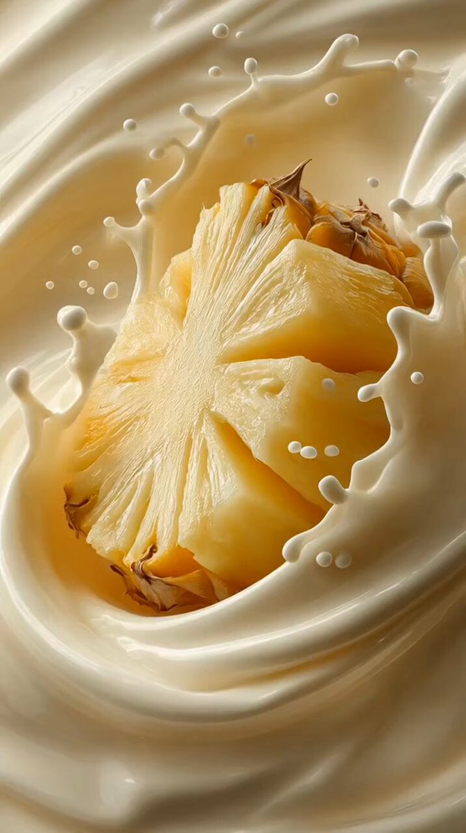 AI Prompt for High-Speed Commercial Food Photography of Pineapple and Yogurt