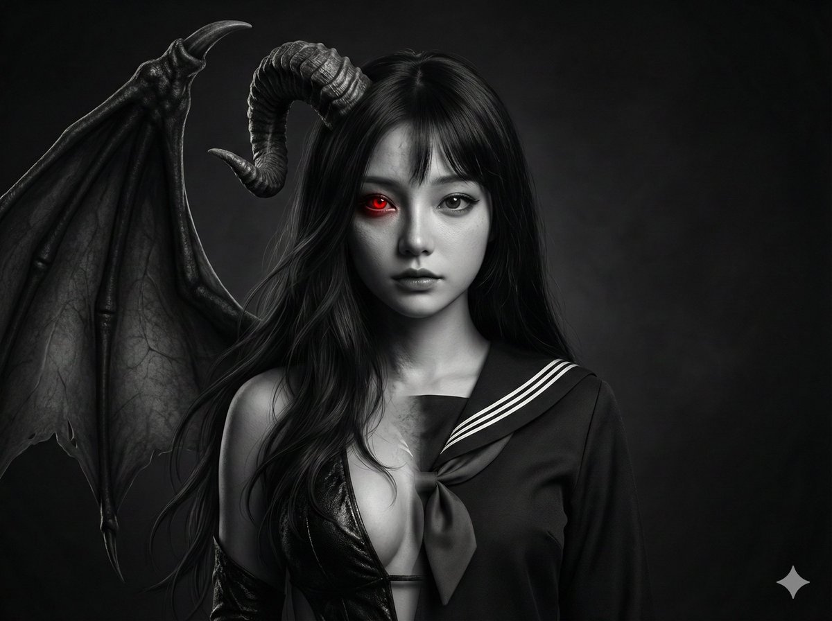 AI Prompt for Highly Detailed Human-Succubus Fusion Portrait