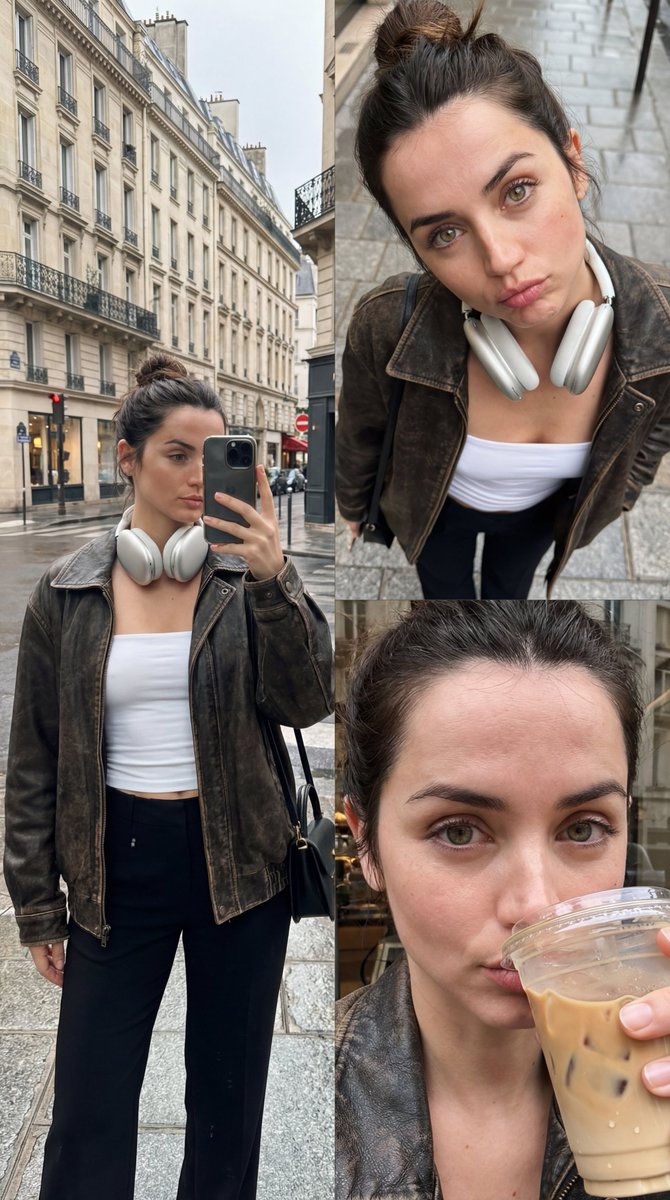 AI Prompt for Highly Realistic Digital Twins with Ana de Armas in a Triptych Layout