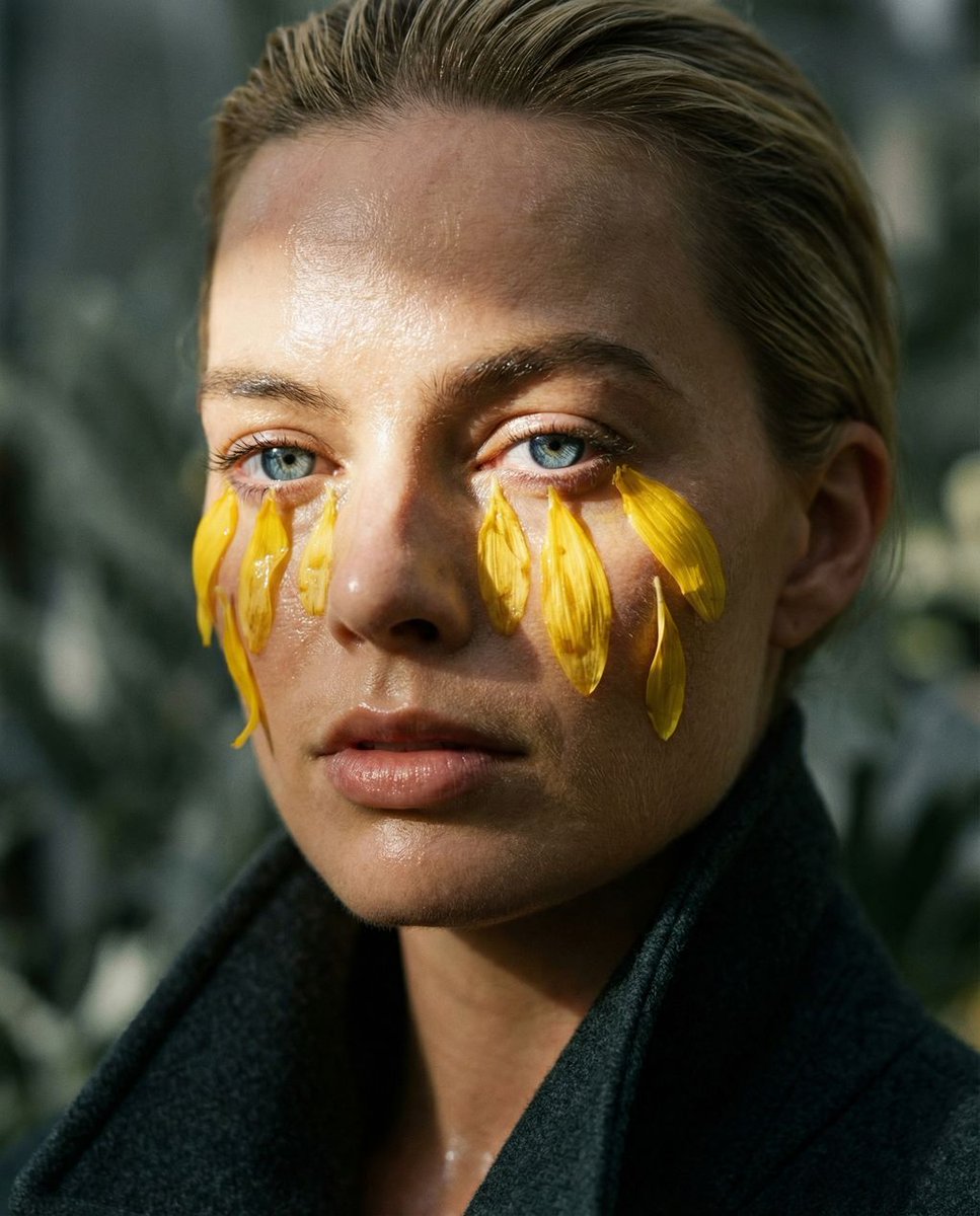 AI Prompt for Highly Realistic Macro Portrait with Organic Melancholy Aesthetic