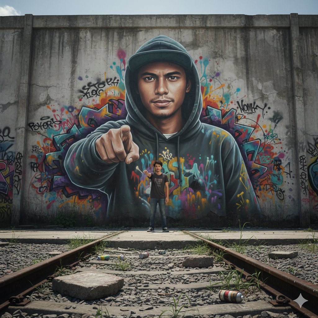 AI Prompt for Hyper-Realistic 2D-to-3D Graffiti Mural Transition