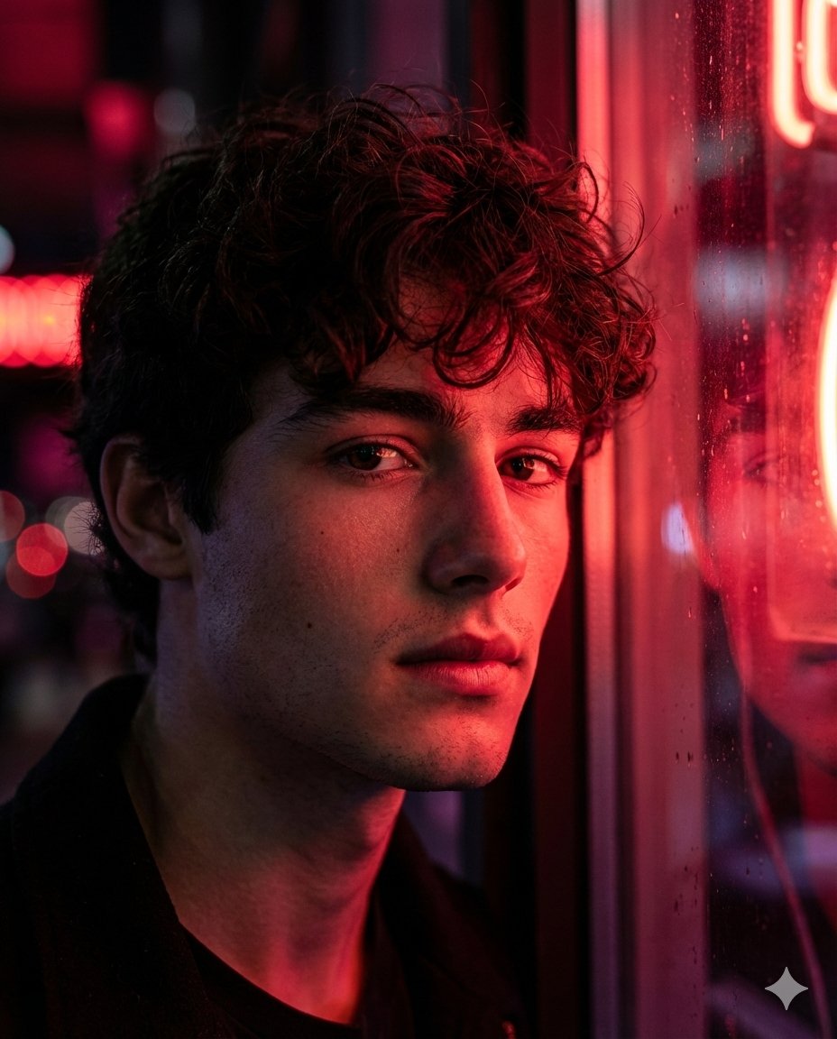 AI Prompt for Hyper-Realistic Cinematic Neon Portrait with Cyberpunk Cityscape