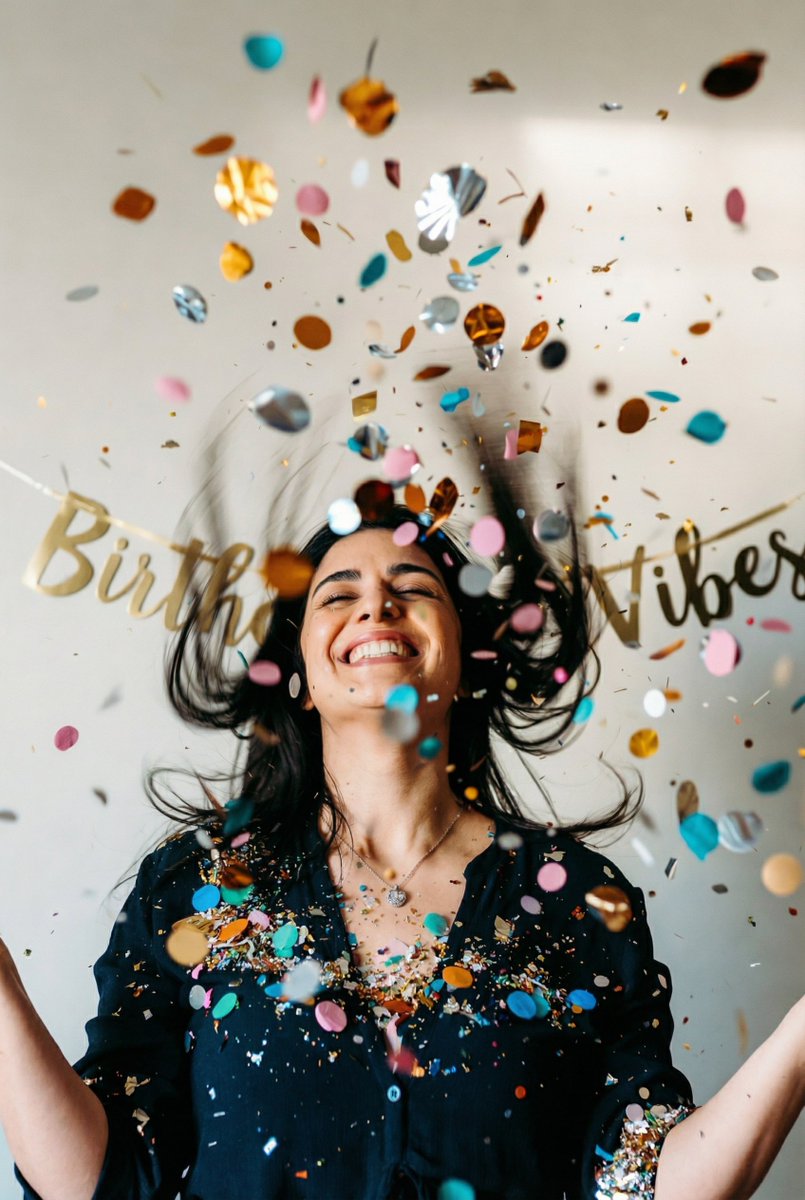 AI Prompt for Hyper-Realistic Confetti Birthday Portrait