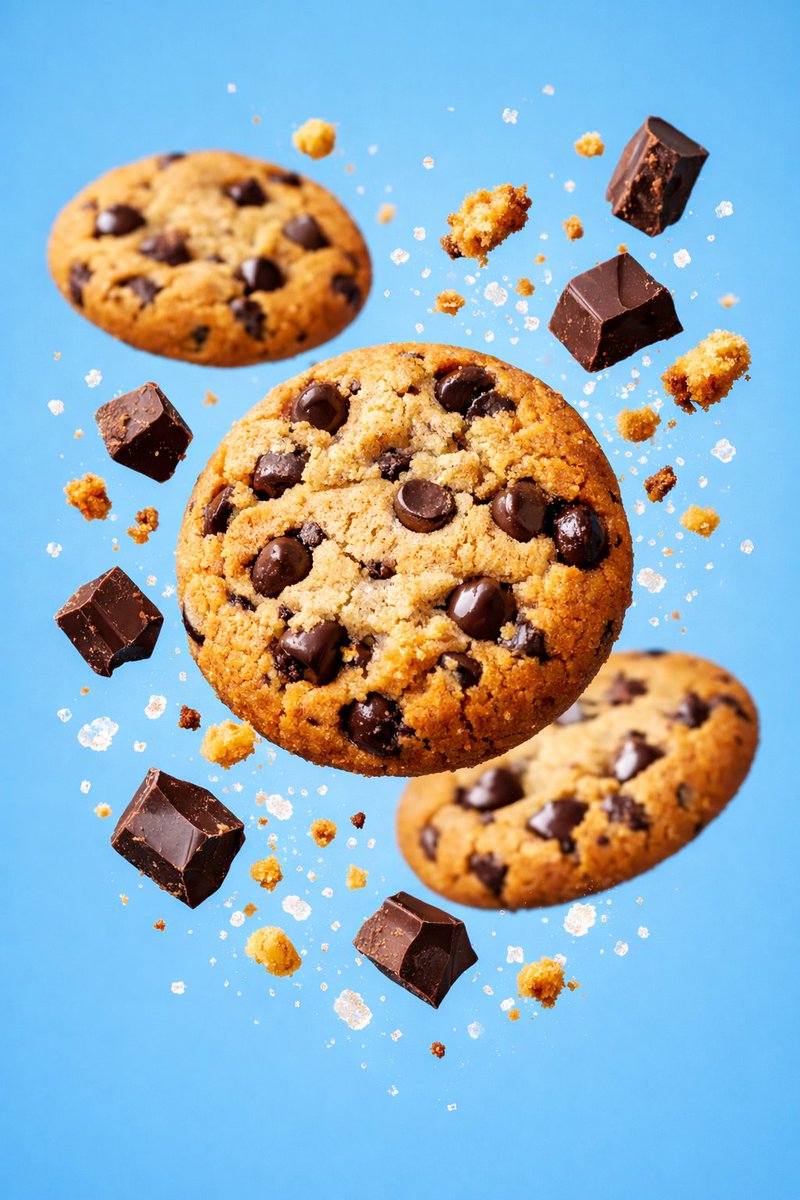 AI Prompt for Hyper-Realistic E-commerce Food Photography of Chocolate Chip Cookies