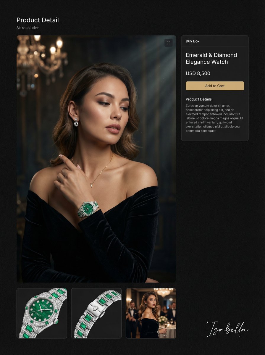 AI Prompt for Hyper-Realistic Fashion E-commerce Portrait with Luxury Watch