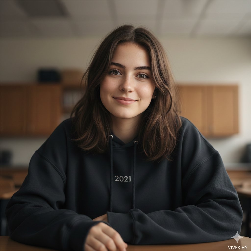 AI Prompt for Hyper-Realistic Female Portrait in Classroom Setting
