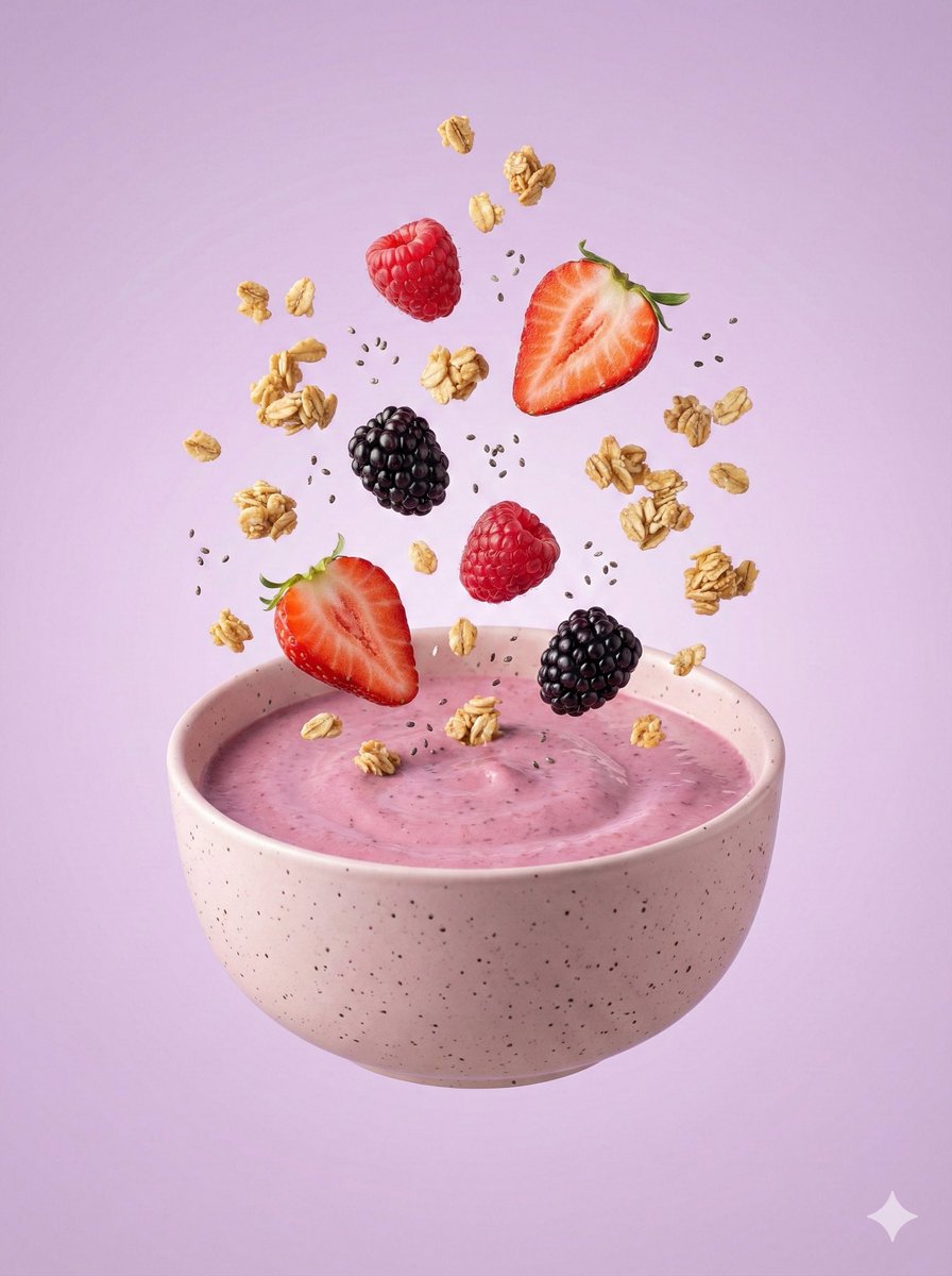 AI Prompt for Hyper-Realistic Food Photography: Berry Smoothie Explosion