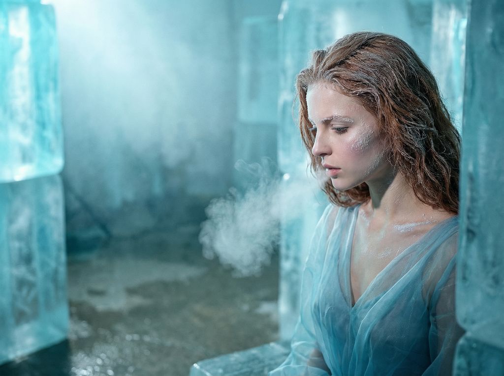 AI Prompt for Hyper-Realistic Ice Sculptor Portrait with Cinematic Lighting