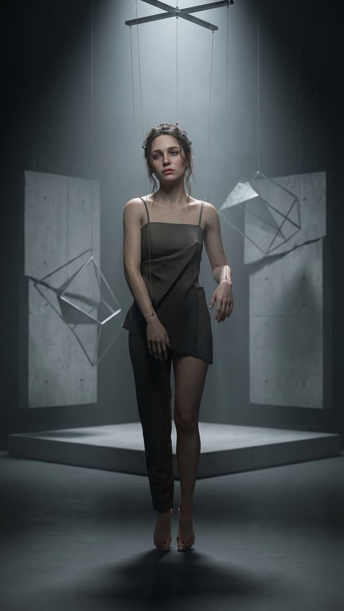 AI Prompt for Hyper-Realistic Marionette Photography in Post-Modern Studio