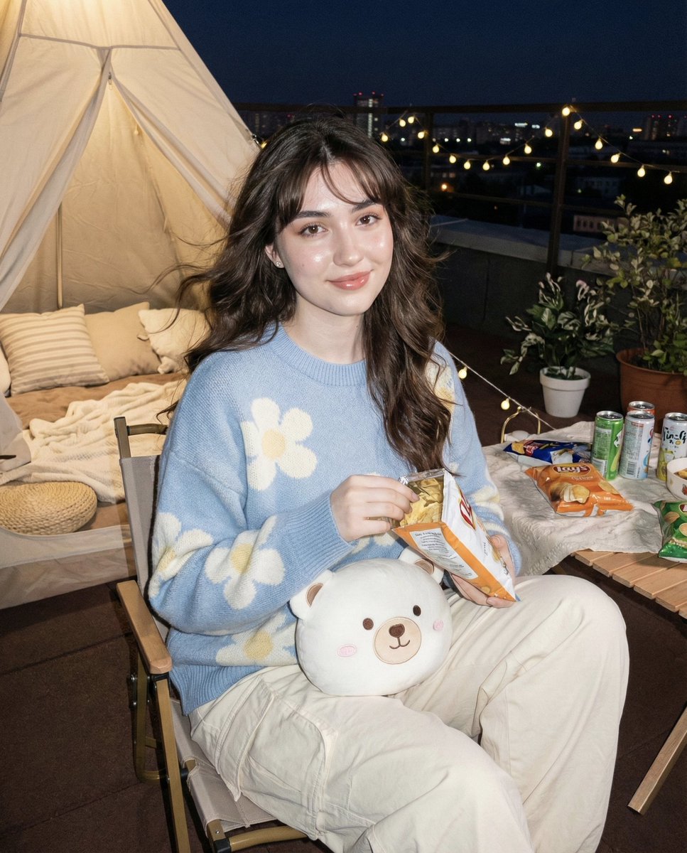 AI Prompt for Hyper-Realistic Nighttime Portrait with Digital Camera Flash