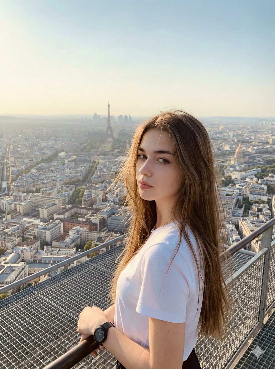 AI Prompt for Hyper-Realistic Parisian Cityscape Portrait with Identity Preservation