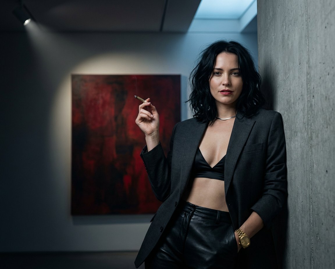 AI Prompt for Hyper-Realistic Portrait of Art Dealer in Cinematic Style