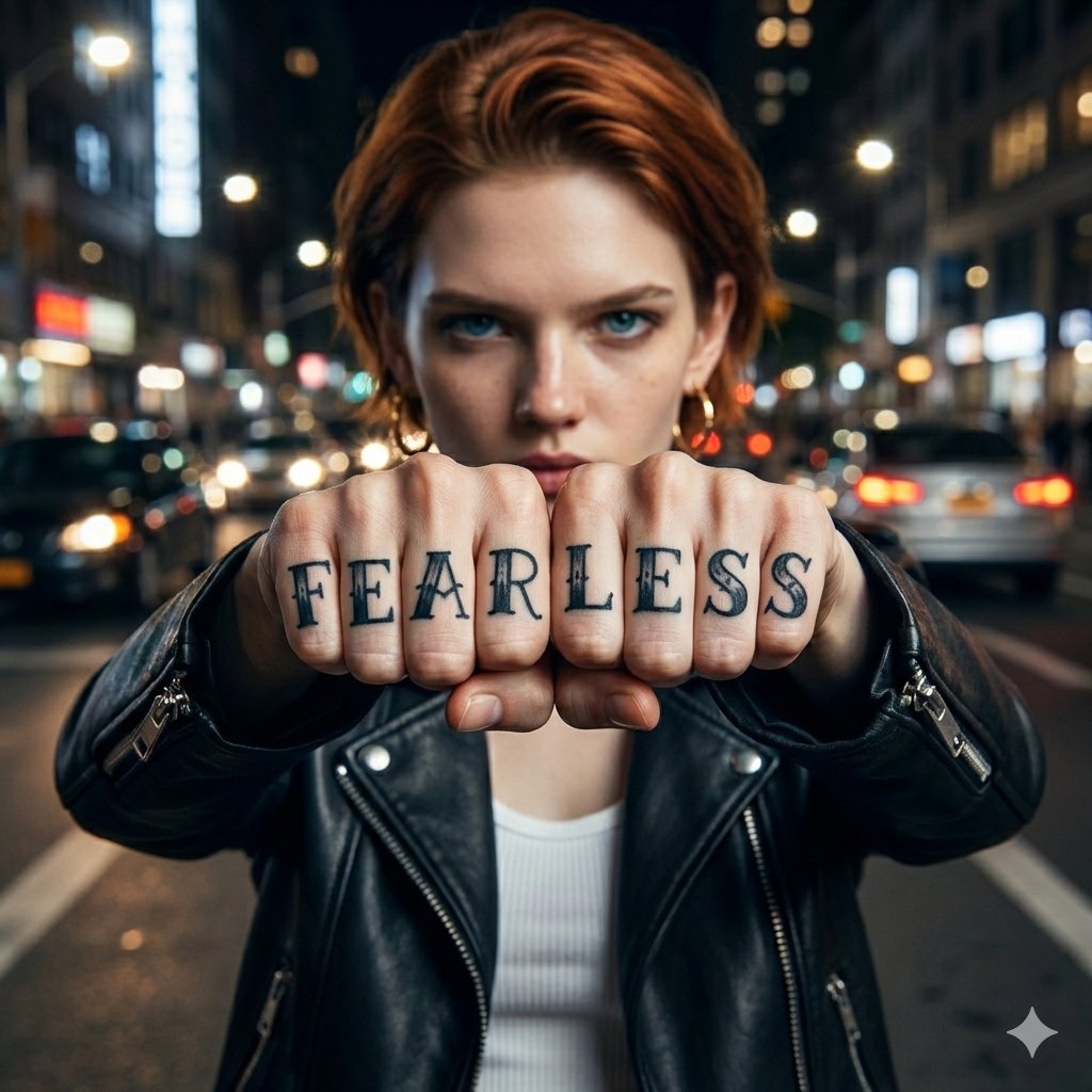 AI Prompt for Hyper-Realistic Portrait with Knuckle Tattoos
