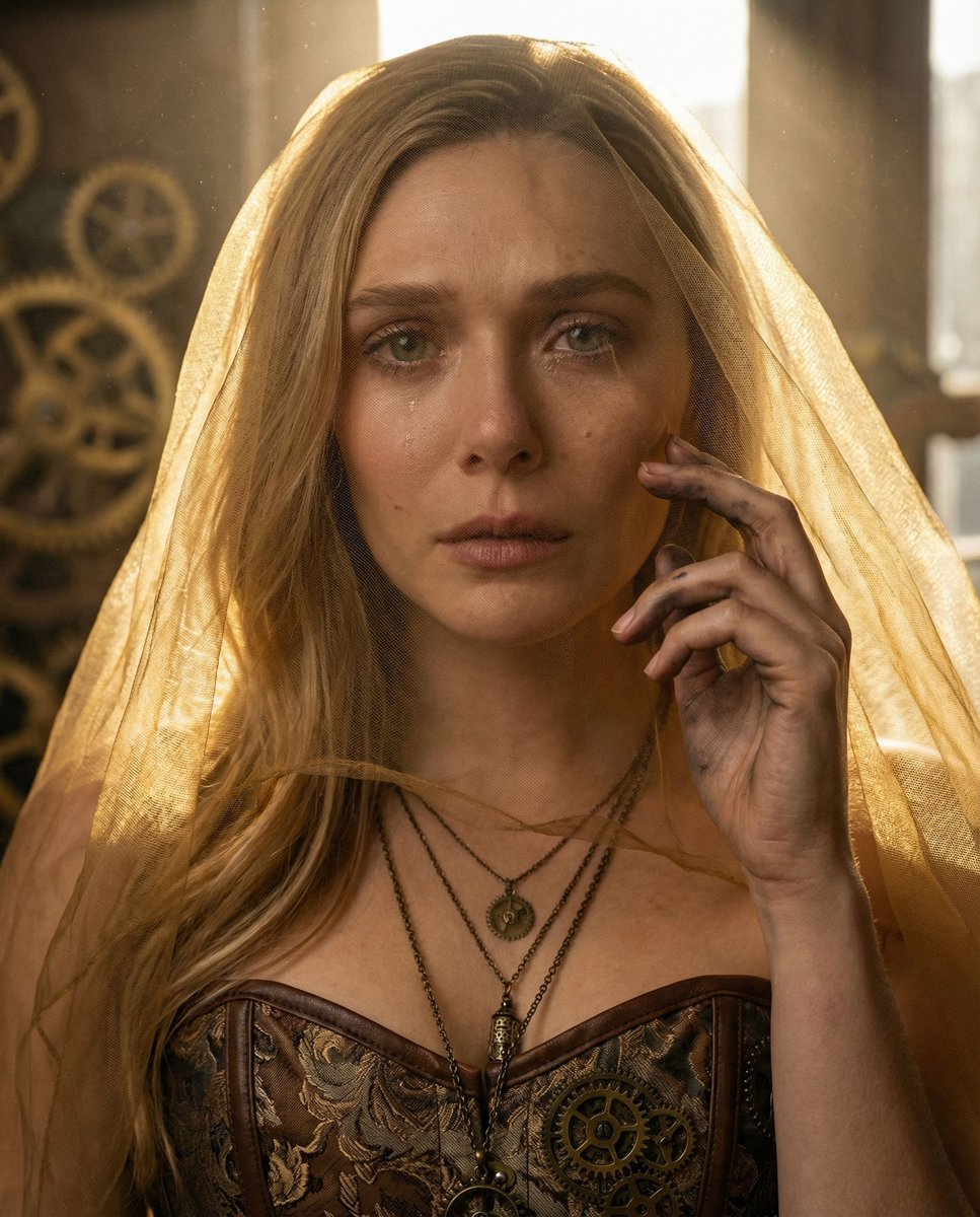 AI Prompt for Hyper-Realistic Steampunk Portrait of Elizabeth Olsen