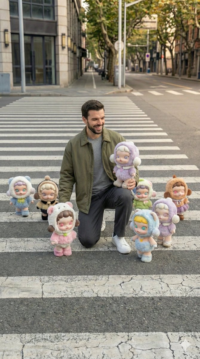 AI Prompt for Hyper-Realistic Street Photography with Popmart Figures