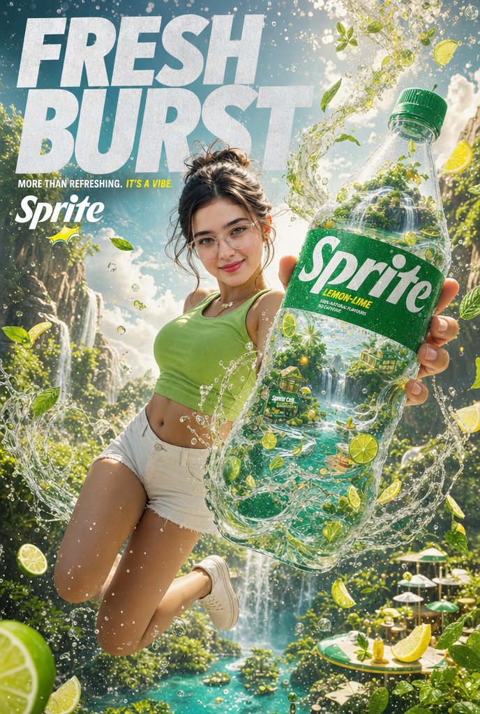 AI Prompt for Hyper-Realistic Tropical Soda Advertising Poster