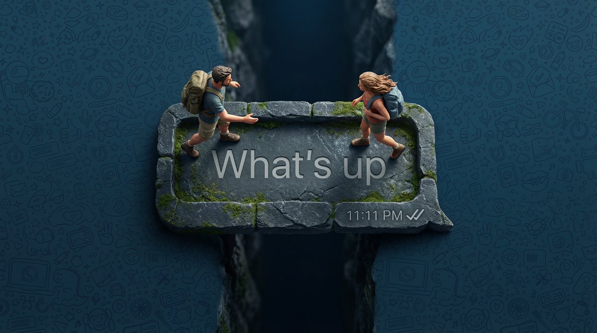 AI Prompt for Hyper-Realistic WhatsApp Speech Bubble Bridge Macro Photography