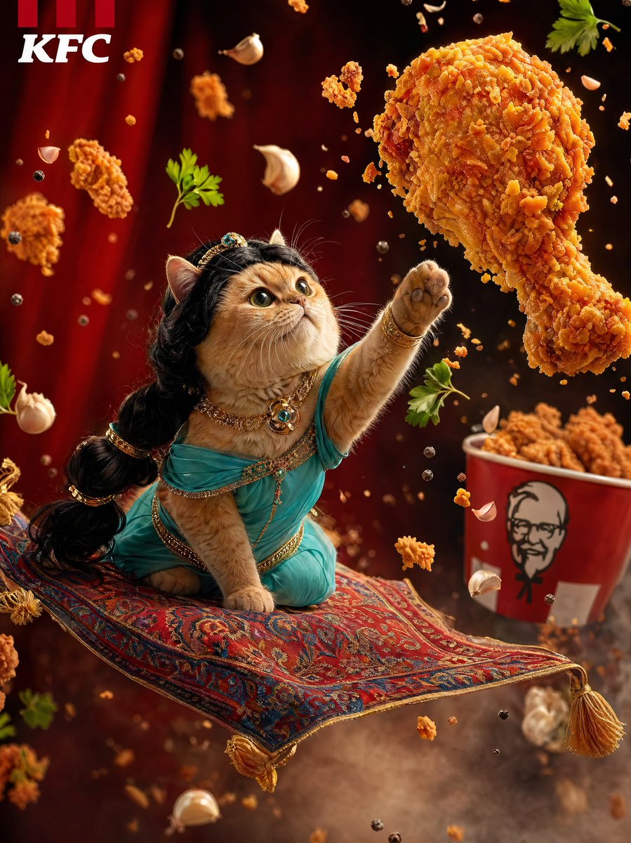 AI Prompt for Hyperrealistic Fantasy Food Photography with Cosplay Cat