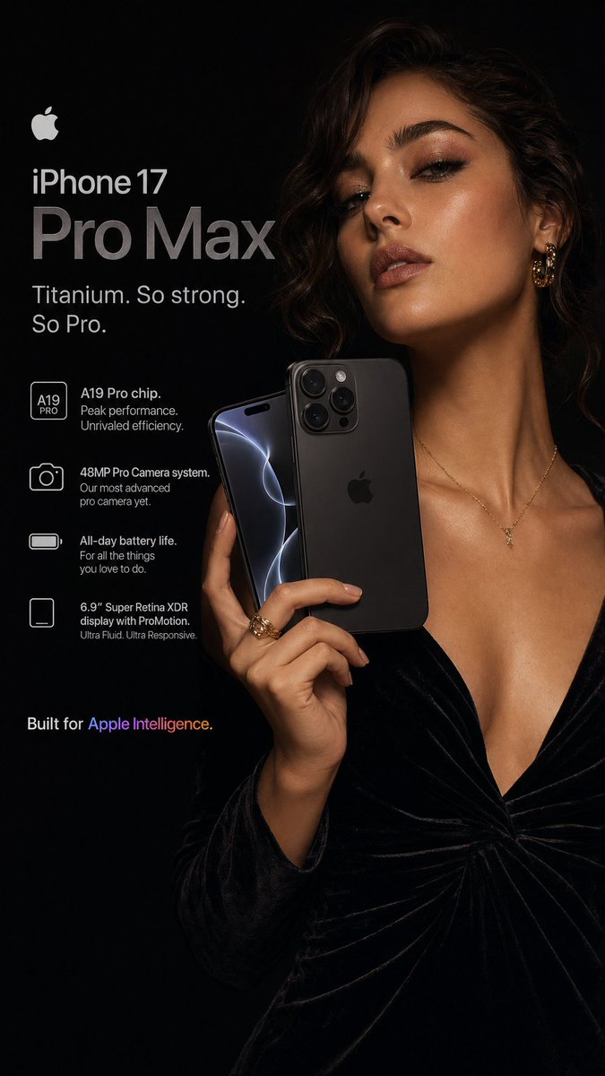AI Prompt for Hyperrealistic iPhone 17 Pro Max Commercial