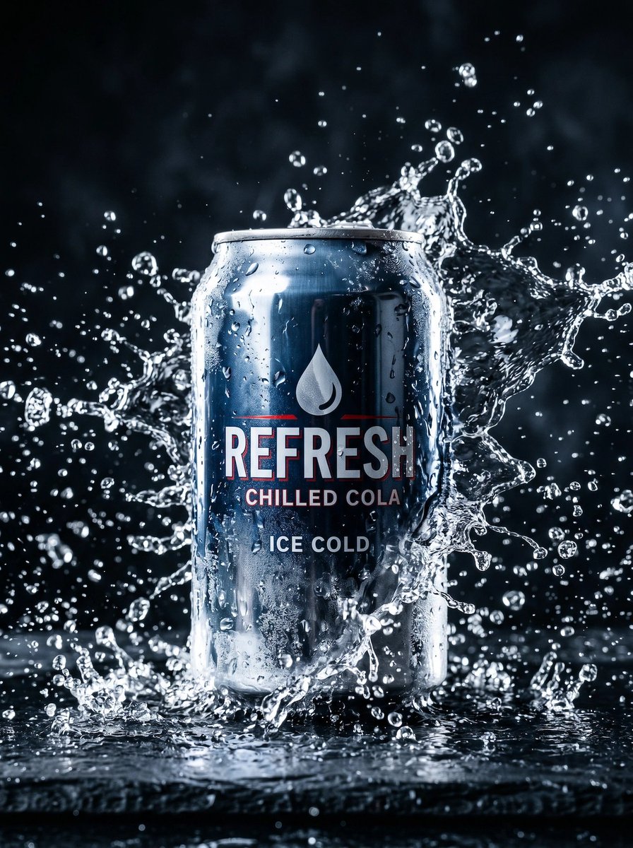 AI Prompt for Ice-Cold Cola E-commerce Product Shot with Frozen Splash
