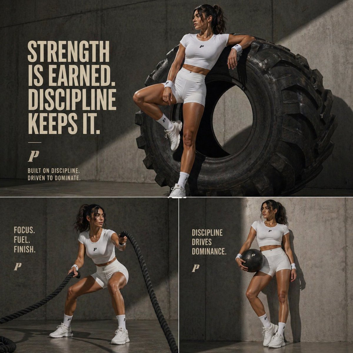 AI Prompt for Industrial Gym Editorial Layout with High-Contrast Lighting and Bold Typography