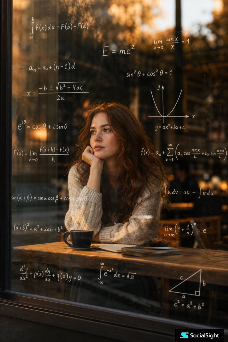 AI Prompt for Intellectual Cafe Scene with Math Equations