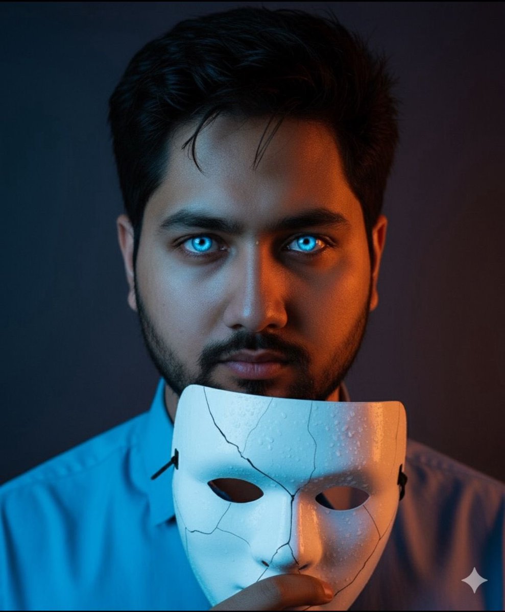 AI Prompt for Intense, Wet Skin Portrait with Cracked White Mask