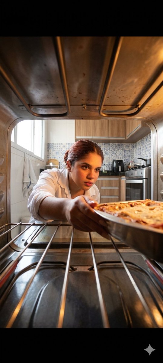 AI Prompt for Interior Oven View Cooking Scene: Cinematic Home Kitchen Photography