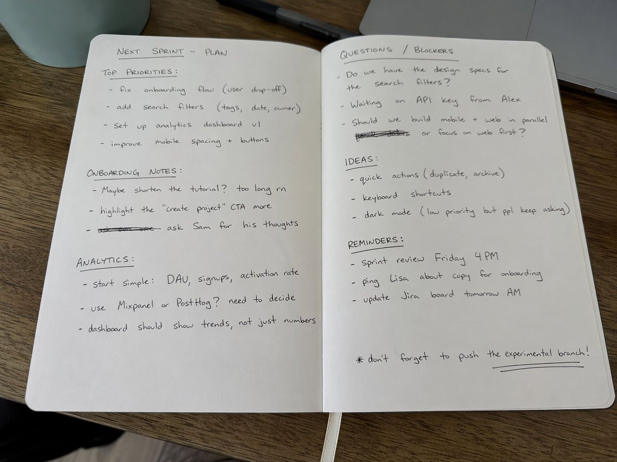 AI Prompt for iPhone Notebook Photo with Handwritten Notes