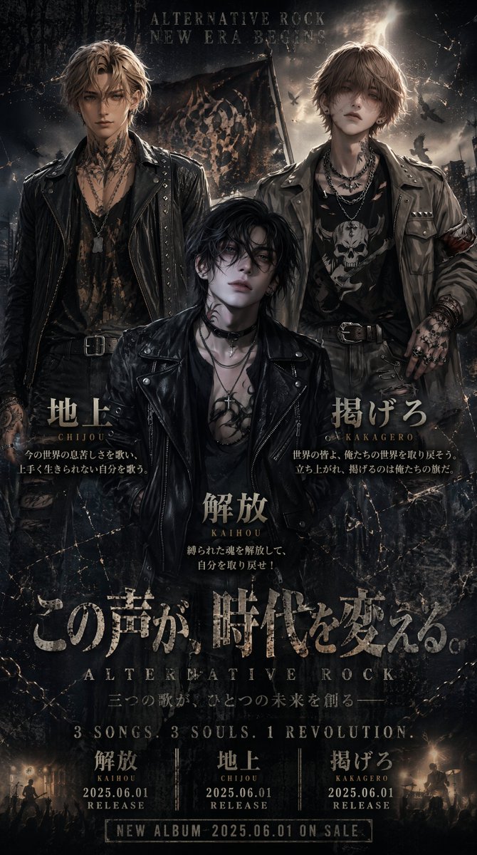 AI Prompt for Japanese Alternative Rock Music Video or Single Key Art in Cinematic Style