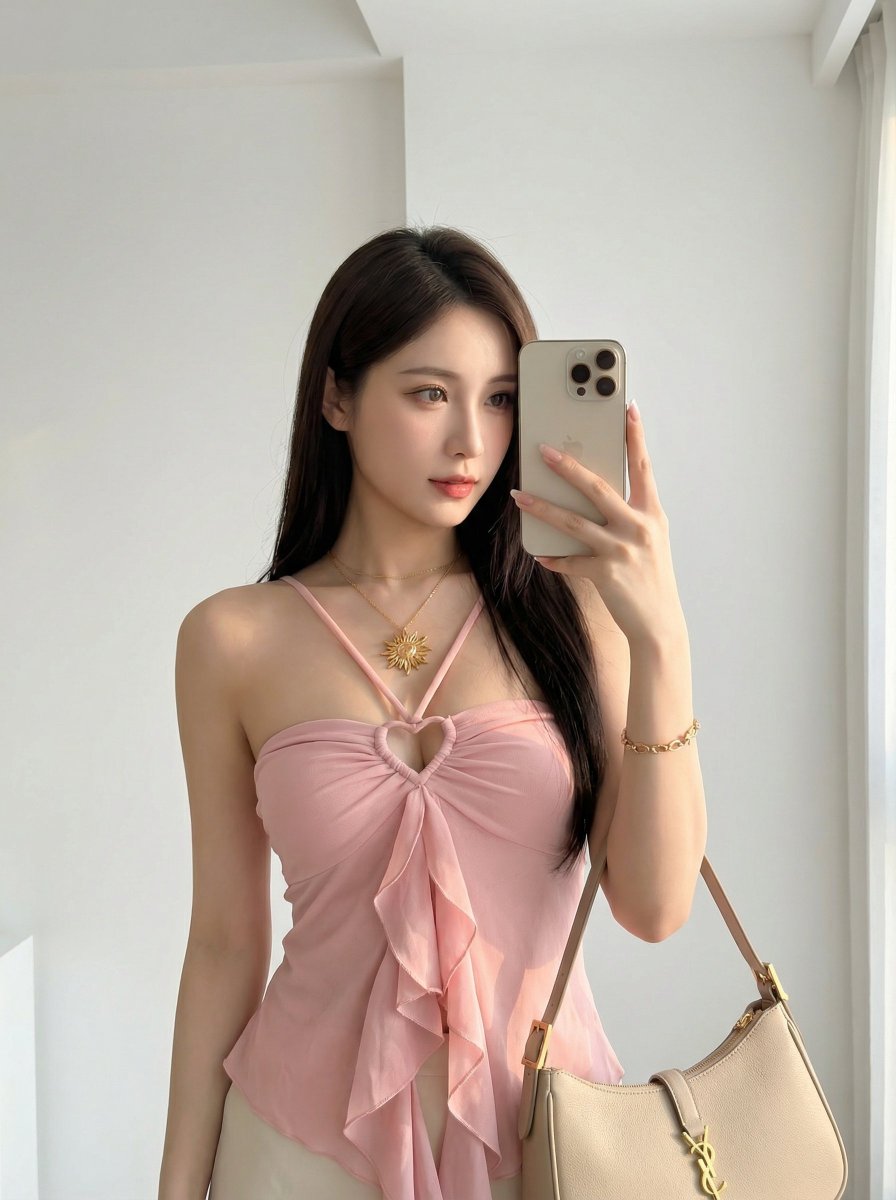 AI Prompt for Japanese Restaurant and Bathroom Selfie Photography