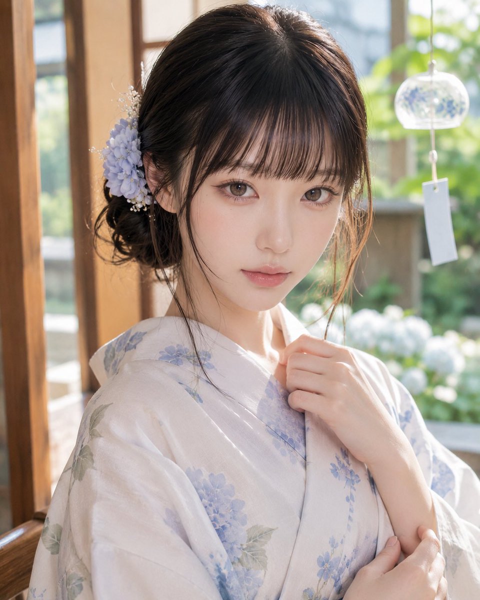 AI Prompt for Japanese Summer Portrait - Yukata-Wearing Woman