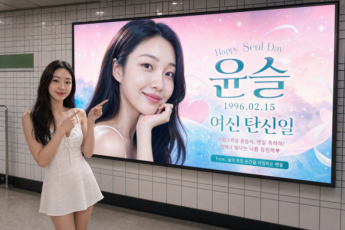 AI Prompt for K-Pop Advertisement Mockups with Fan-Photo Scene