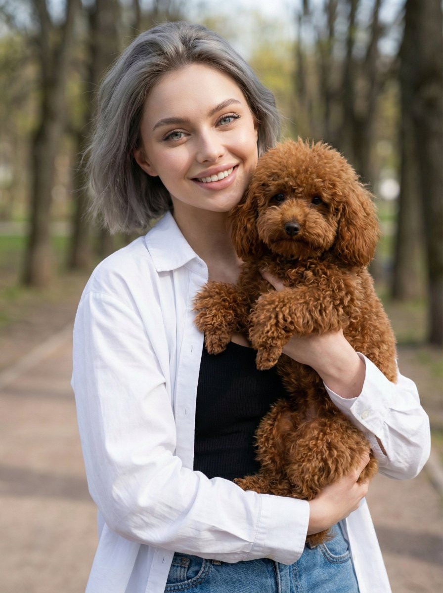 AI Prompt for Lifestyle Portrait Photography: Urban Candid Look with Dog