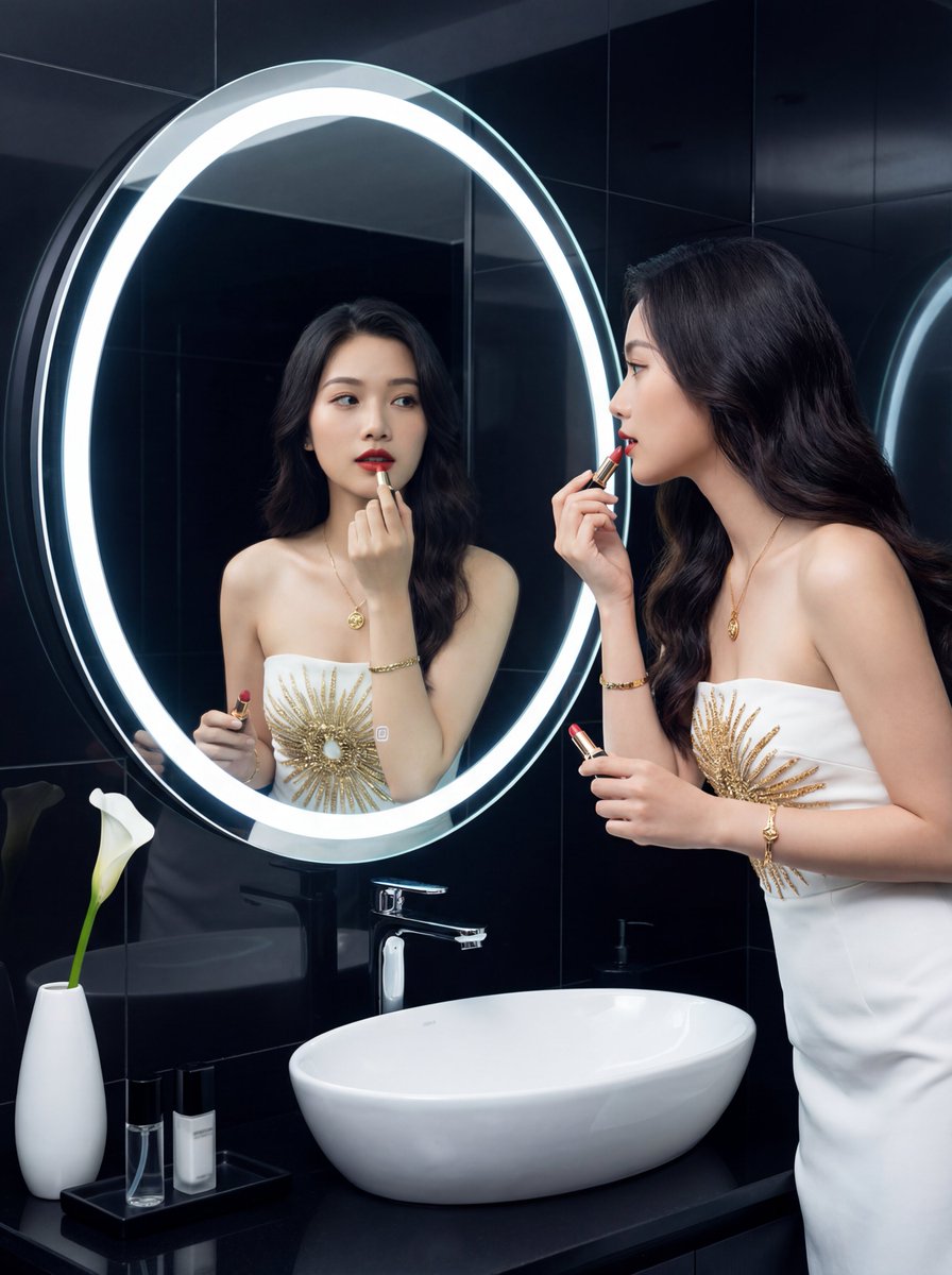 AI Prompt for Luxury Bathroom Selfie Generation