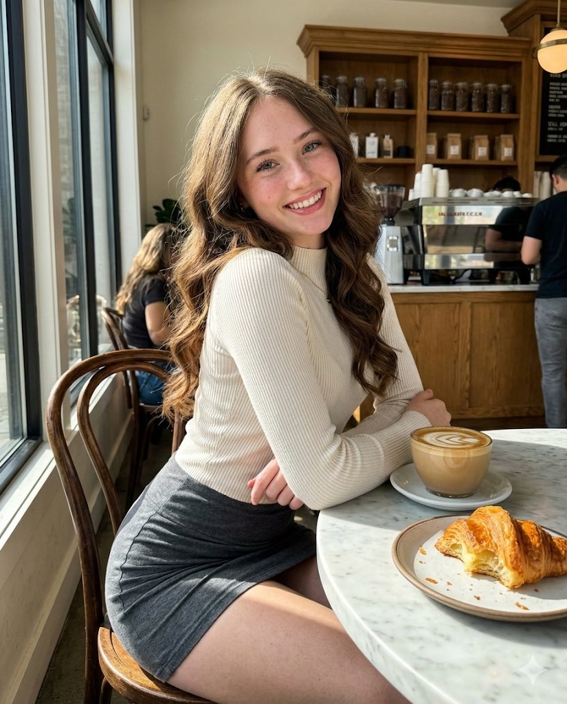 AI Prompt for Luxury Café Portrait with Hyper-Realistic Detail