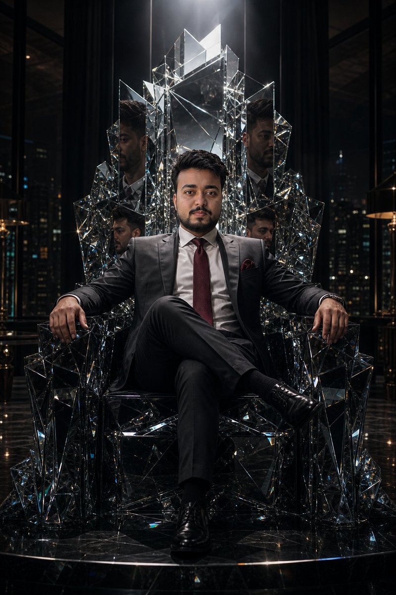 AI Prompt for Luxury Executive Portrait on Crystal Throne