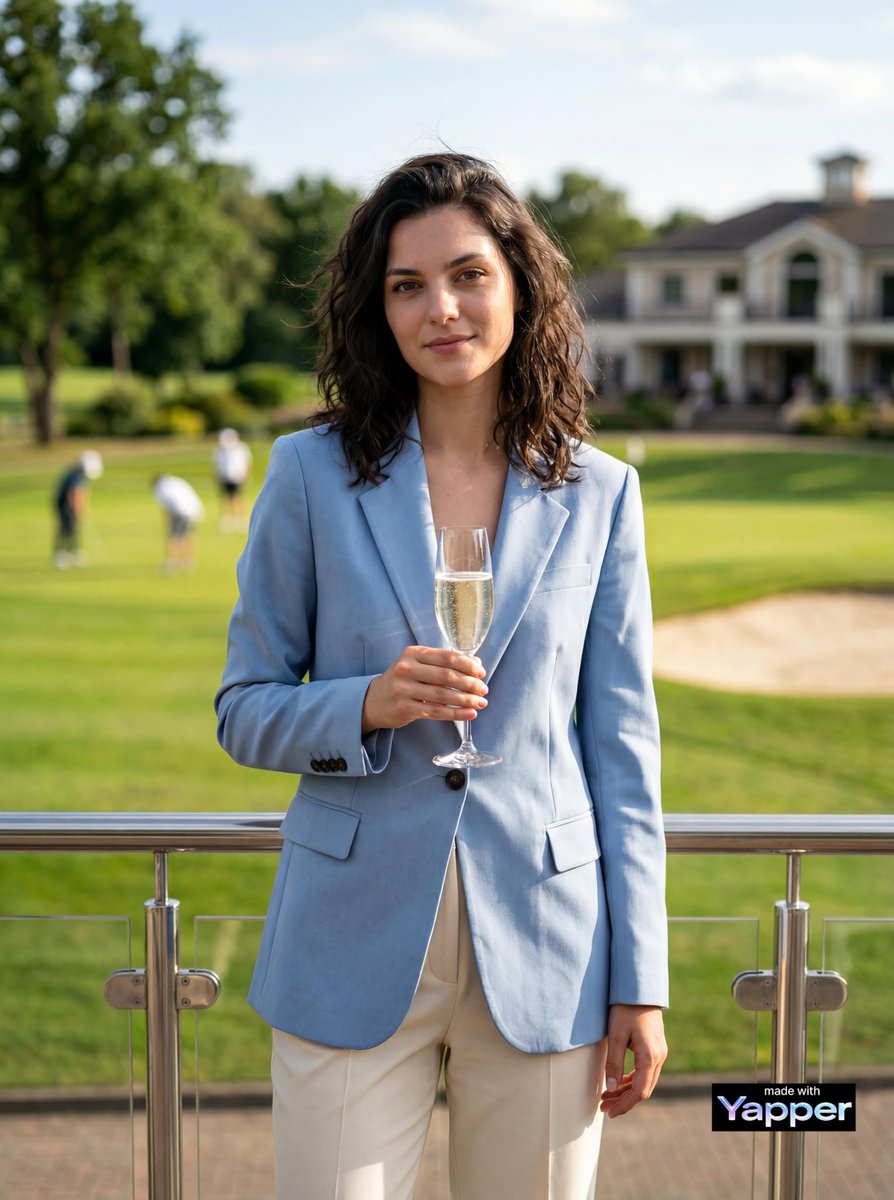 AI Prompt for Luxury Golf Club Editorial Image with Model and Landscape
