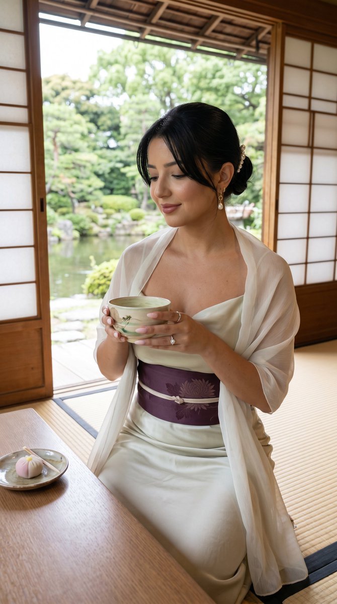 AI Prompt for Luxury Japanese Garden Editorial Portrait