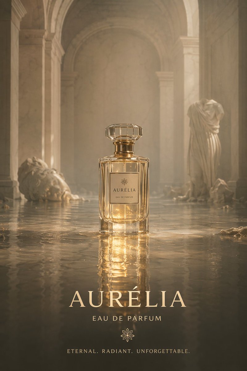 AI Prompt for Luxury Perfume Product Photography in Flooded Classical Setting