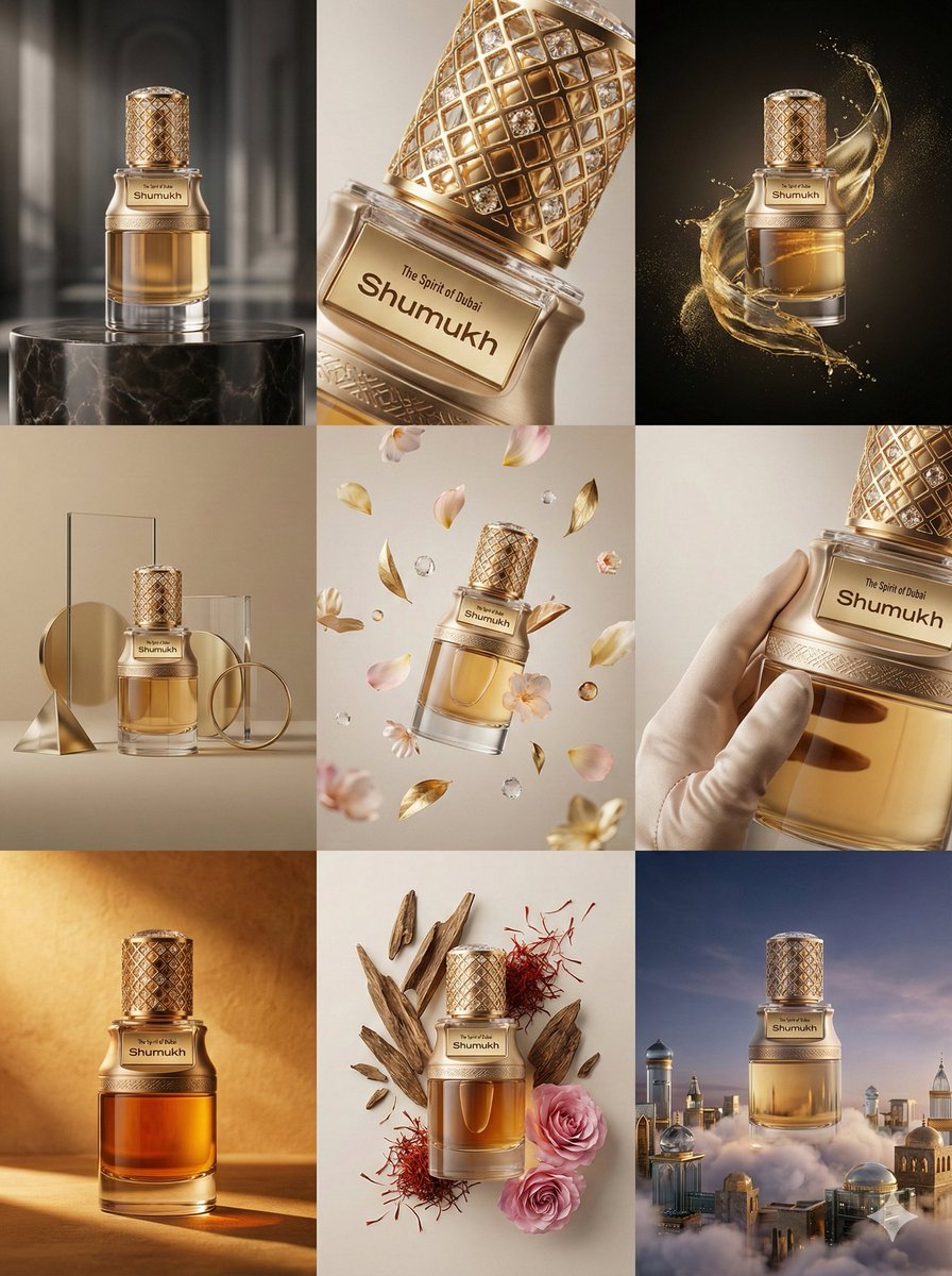 AI Prompt for Luxury Product Commercial Ad Images (3x3 Grid)