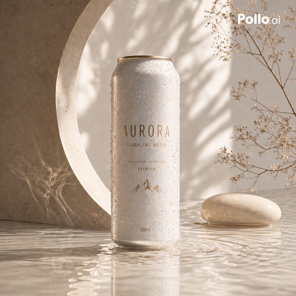 AI Prompt for Luxury Product Photography: High-End Sparkling Water Advertisements