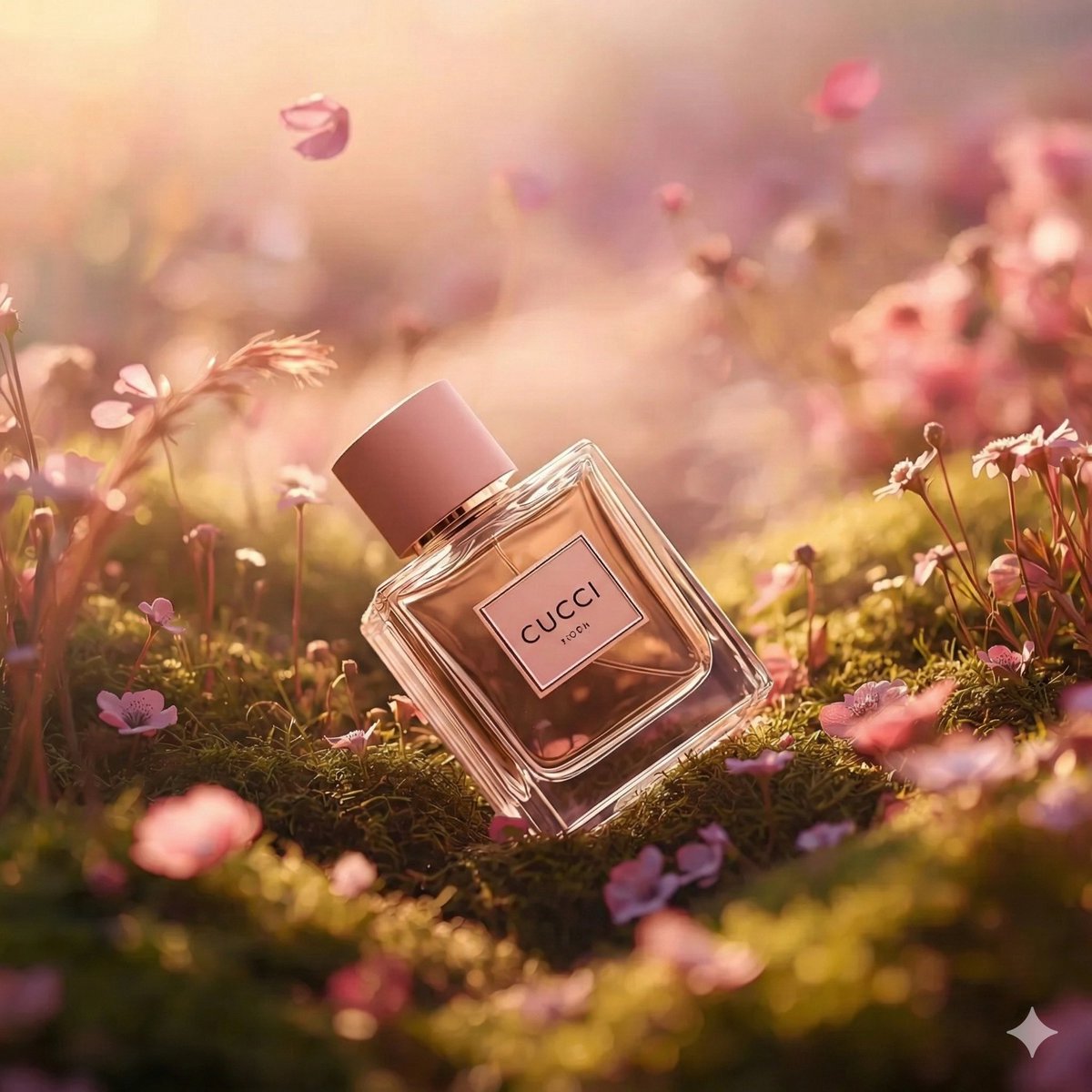 AI Prompt for Luxury Product Photography - Hyper-realistic Perfume Bottle in Nature
